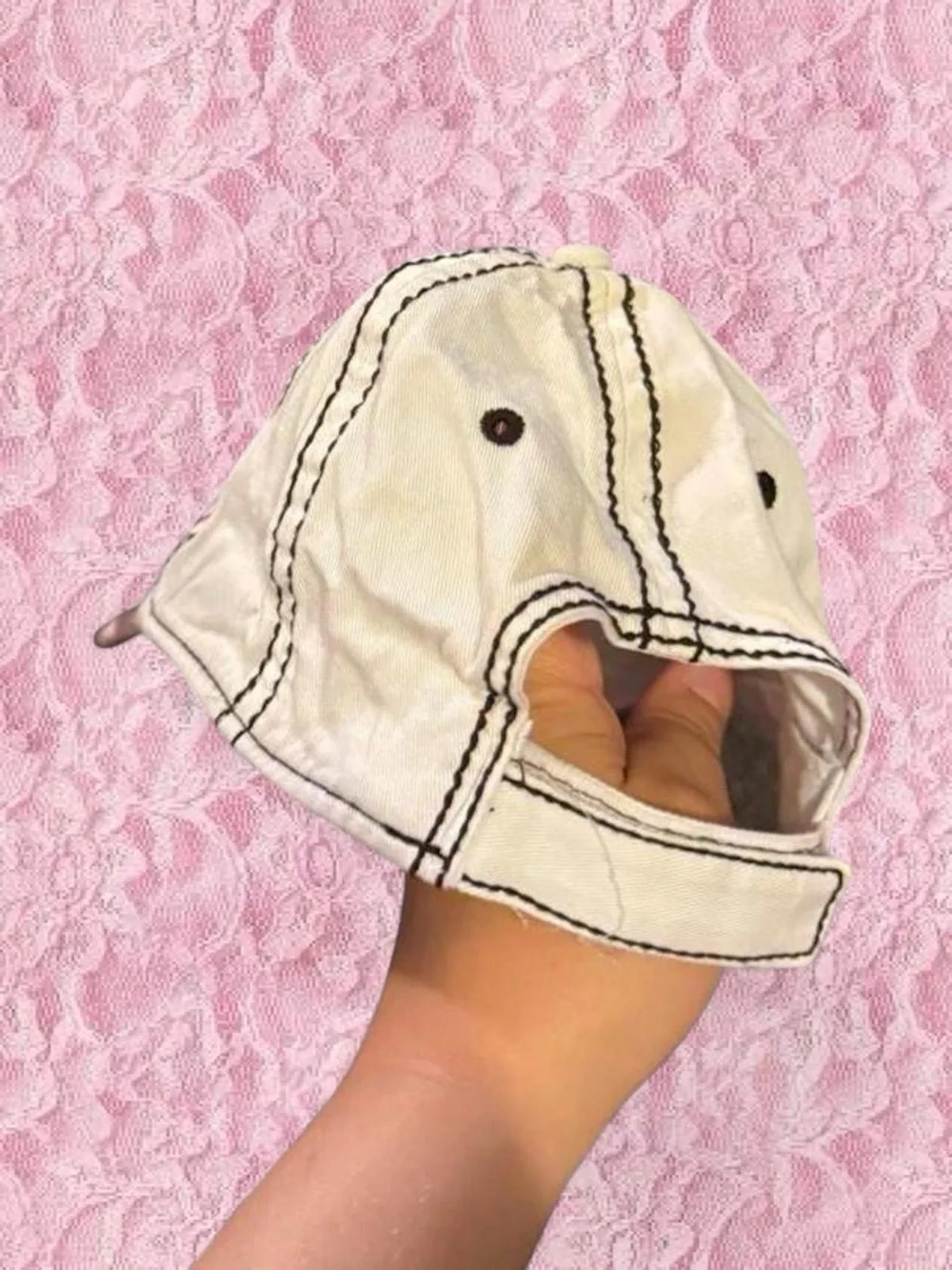 Women’s Pink and Black Embellished Baseball Cap